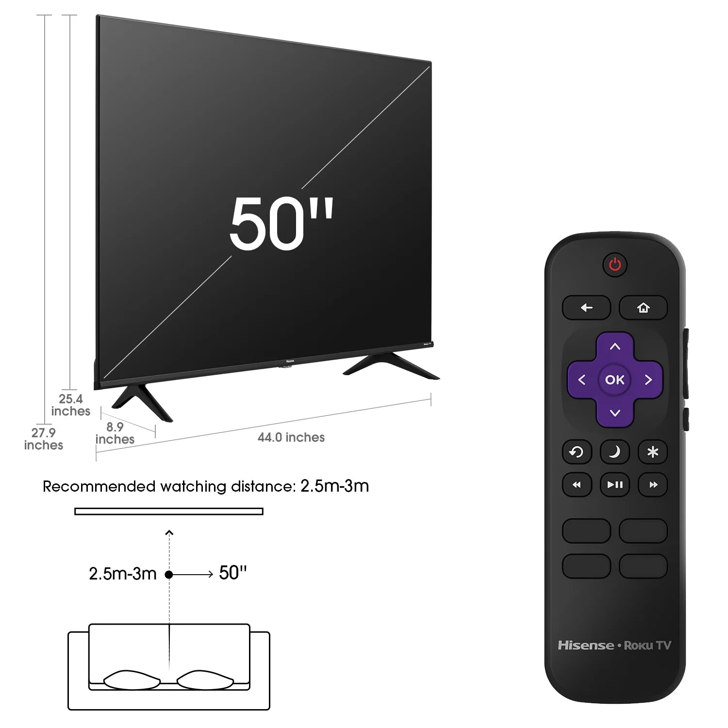Hisense 50" Class R6 Series 4K UHD Roku Smart TV l 50R6030N