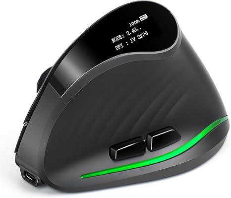 TRELC Wireless Ergonomic Mouse with OLED Screen