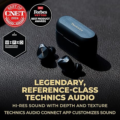 Technics Premium Hi-Fi True Wireless Bluetooth Earbuds with Advanced Noise Cancelling