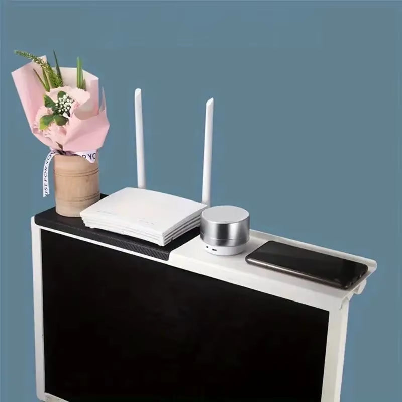 1Pc Home Organizer Adjustable TV Screen Top Shelf Rack Computer Monitor Desktop Display Stand TV Rack Router Storage Rack Holder