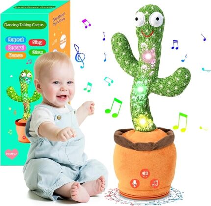 Dancing Talking Cactus Toy for Baby Toddler, Boys Girls Gifts Singing Mimicking Cactus Toy